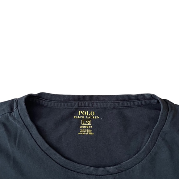 Polo Ralph Lauren Men’s Long Sleeve T Shirt Large Black Cotton Jersey Red Pony - Picture 7 of 9